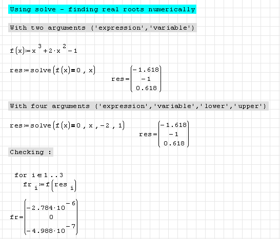 solve function