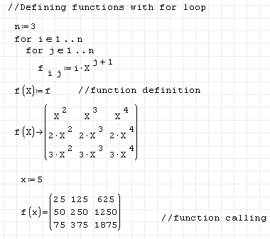 Using for loop